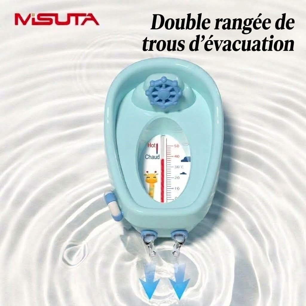 Thermomètre de bain pour bébé MISUTA, sans mercure, fonctionnant au kérosène et doté d'une vidange rapide (0-50 °C)