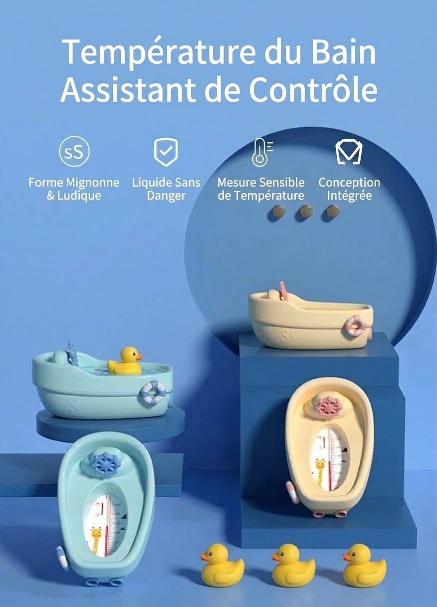 Thermomètre de bain pour bébé MISUTA, sans mercure, fonctionnant au kérosène et doté d'une vidange rapide (0-50 °C)