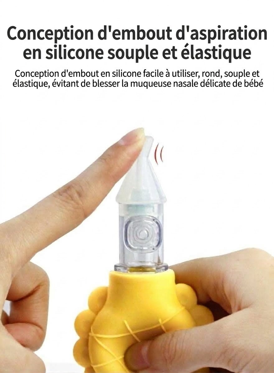Aspirateur nasal manuel MISUTA pour bébé, en silicone souple sans BPA, avec valve anti-reflux pour nouveau-nés et jeunes enfants
