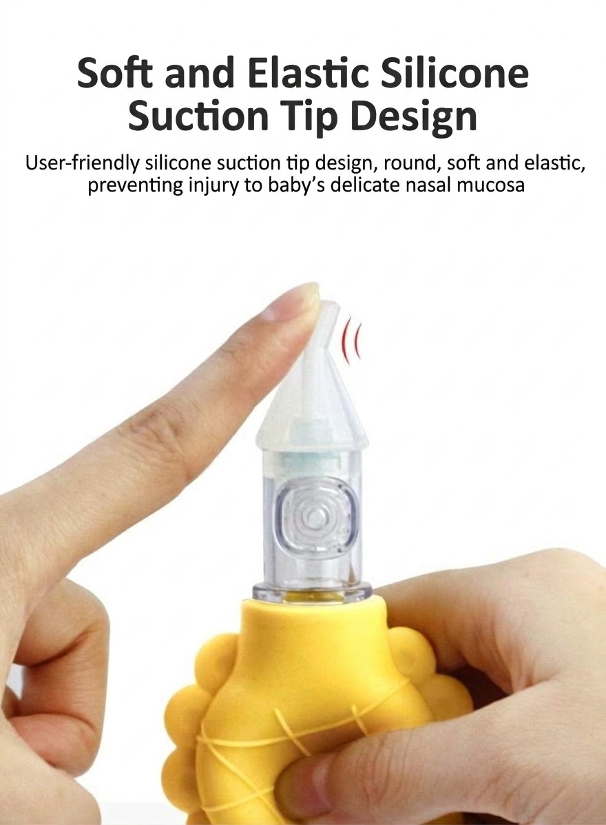 MISUTA Aspiratore nasale manuale per neonati, in morbido silicone senza BPA con valvola anti-riflusso, ideale per neonati e bambini piccoli.