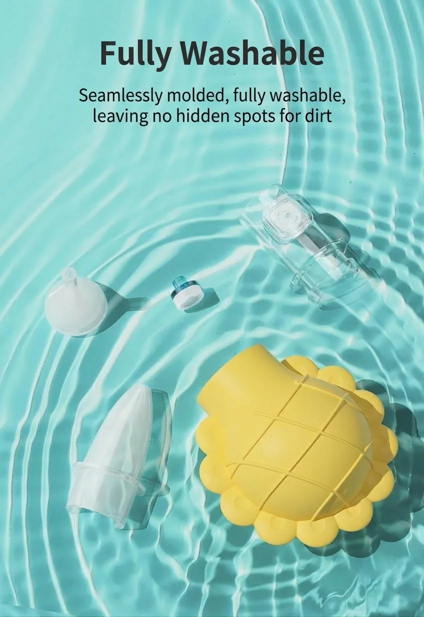 MISUTA Aspiratore nasale manuale per neonati, in morbido silicone senza BPA con valvola anti-riflusso, ideale per neonati e bambini piccoli.