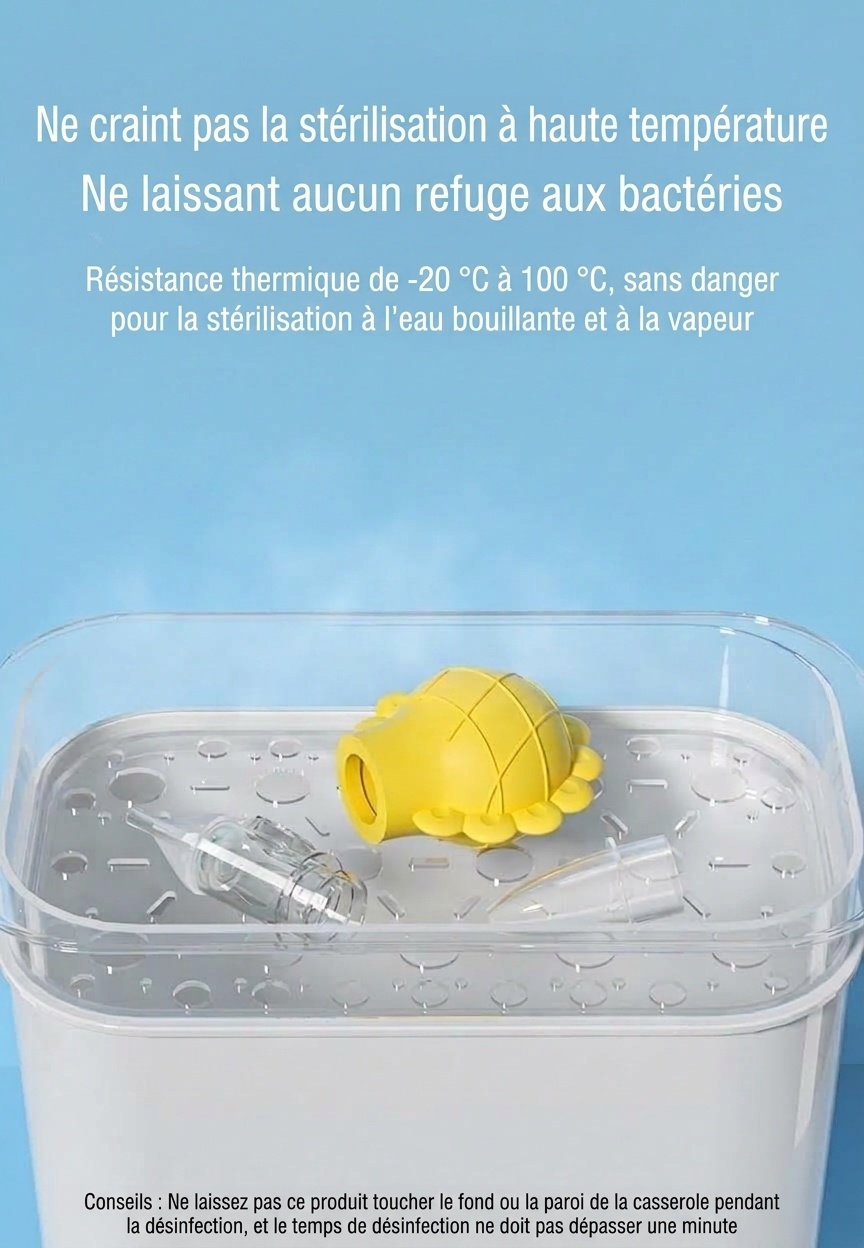 Aspirateur nasal manuel MISUTA pour bébé, en silicone souple sans BPA, avec valve anti-reflux pour nouveau-nés et jeunes enfants