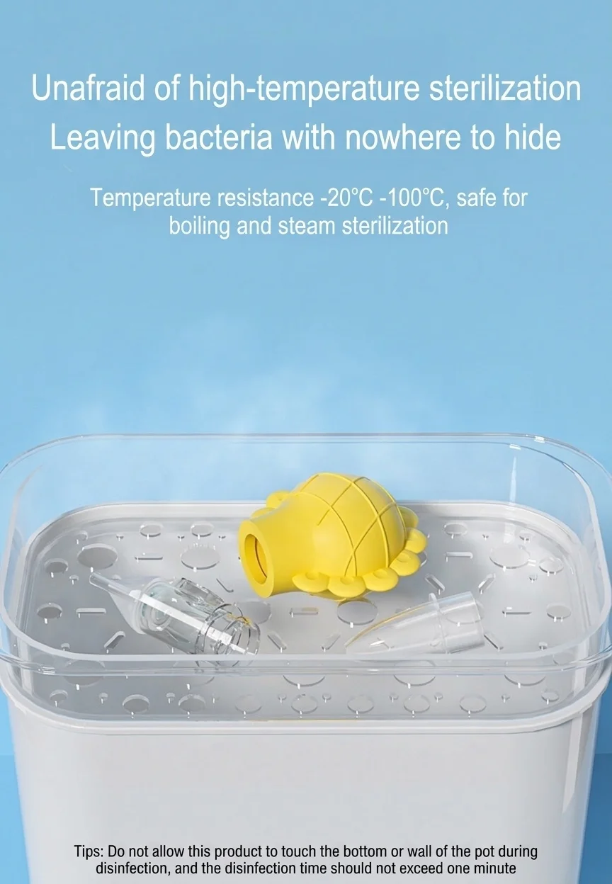 MISUTA Aspiratore nasale manuale per neonati, in morbido silicone senza BPA con valvola anti-riflusso, ideale per neonati e bambini piccoli.