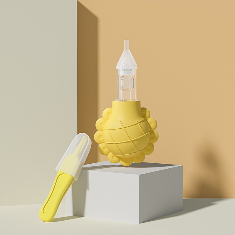 MISUTA Aspiratore nasale manuale per neonati, in morbido silicone senza BPA con valvola anti-riflusso, ideale per neonati e bambini piccoli.