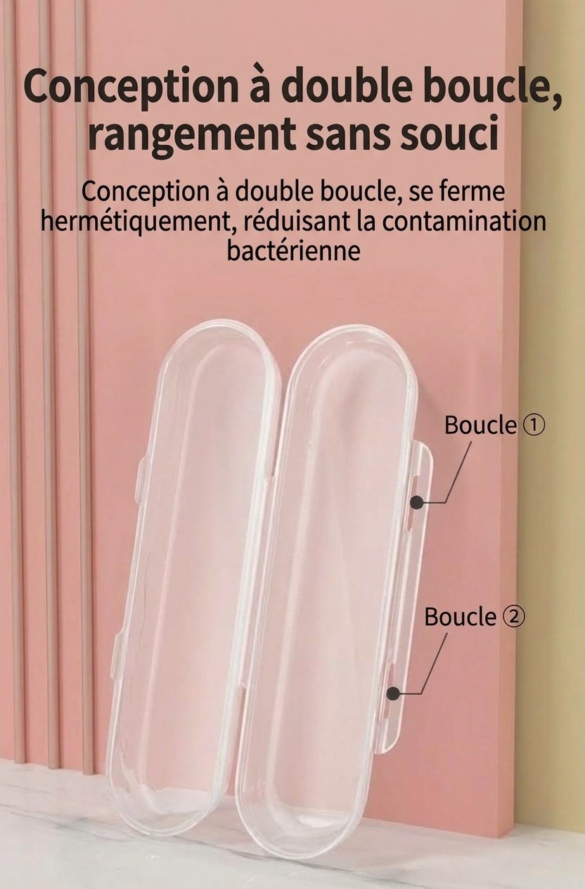 Étui de voyage portable MISUTA pour couverts de bébé, boîte de transport anti-poussière pour cuillères et fourchettes avec double fermeture, en polypropylène durable