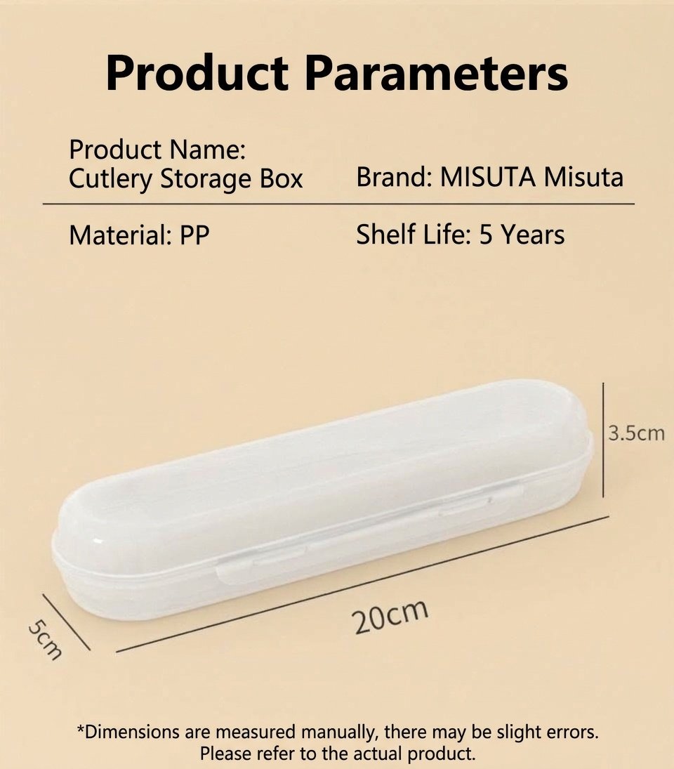 MISUTA Custodia portatile da viaggio per utensili da cucina per bambini, scatola antipolvere per cucchiaio e forchetta con doppia chiusura, in PP resistente