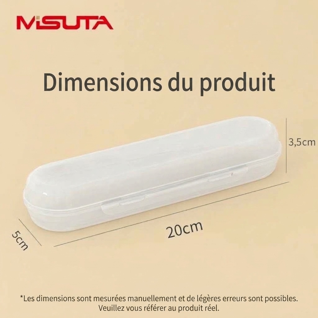Étui de voyage portable MISUTA pour couverts de bébé, boîte de transport anti-poussière pour cuillères et fourchettes avec double fermeture, en polypropylène durable