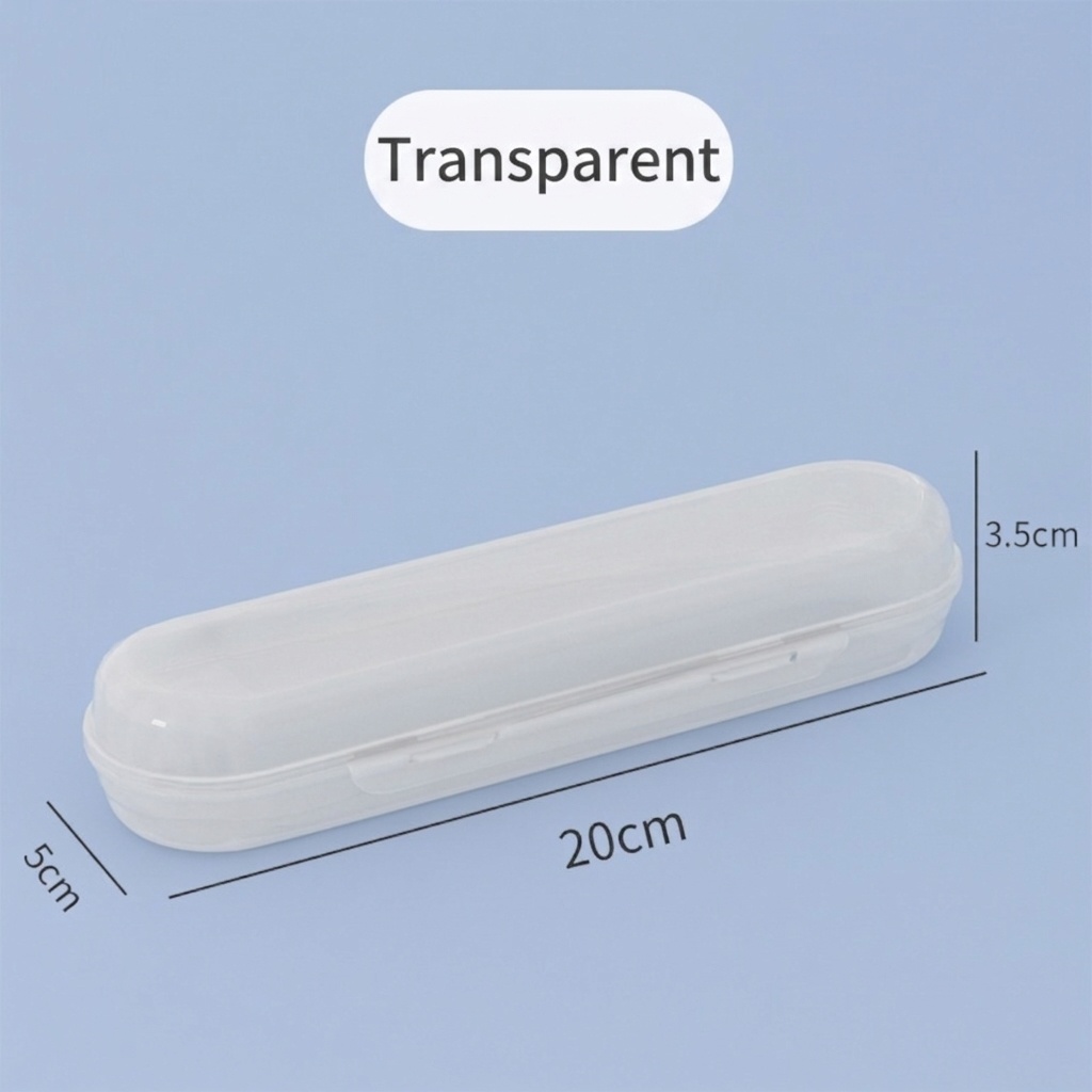 MISUTA Custodia portatile da viaggio per utensili da cucina per bambini, scatola antipolvere per cucchiaio e forchetta con doppia chiusura, in PP resistente