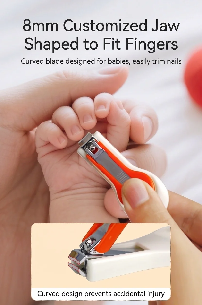 Kit per la cura delle unghie del bambino MISUTA in 3 pezzi, con tagliaunghie di sicurezza per neonati, forbici di sicurezza arrotondate e lima fine.