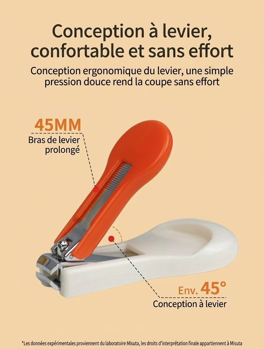 Kit de soin des ongles pour bébé MISUTA 3 pièces : coupe-ongles de sécurité pour nourrissons, ciseaux de sécurité à bouts ronds et lime fine