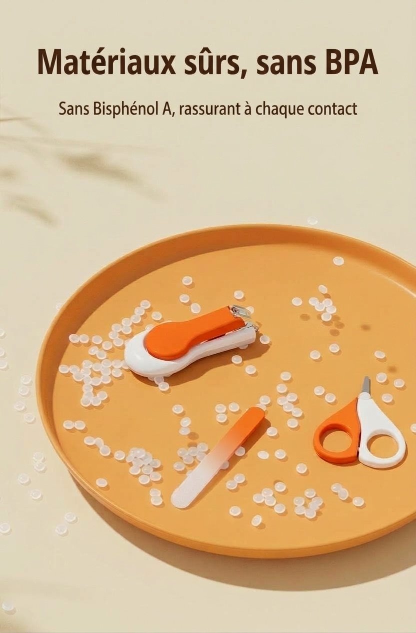 Kit de soin des ongles pour bébé MISUTA 3 pièces : coupe-ongles de sécurité pour nourrissons, ciseaux de sécurité à bouts ronds et lime fine