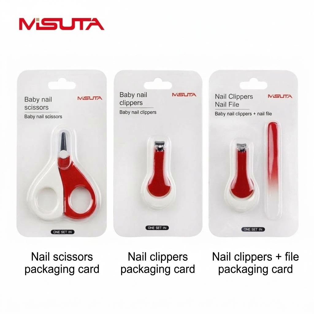 Kit per la cura delle unghie del bambino MISUTA in 3 pezzi, con tagliaunghie di sicurezza per neonati, forbici di sicurezza arrotondate e lima fine.