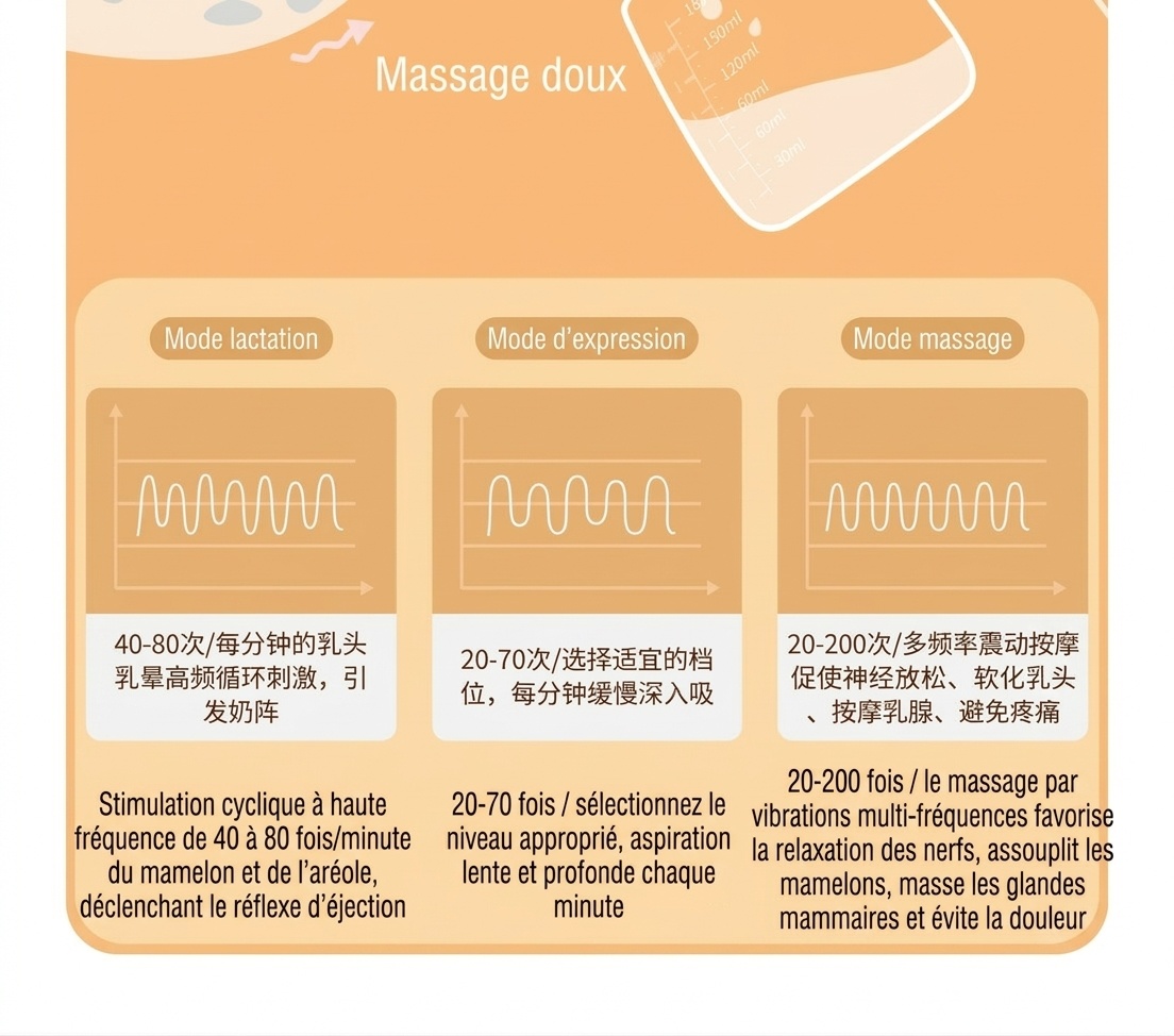 Tire-lait électrique double MISUTA, portable, avec 9 modes de stimulation et d'expression, en PP/PPSU sans BPA