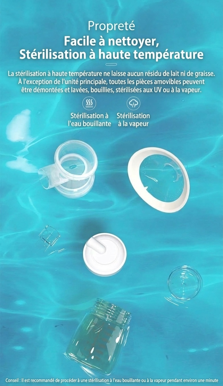Tire-lait électrique double MISUTA, portable, avec 9 modes de stimulation et d'expression, en PP/PPSU sans BPA