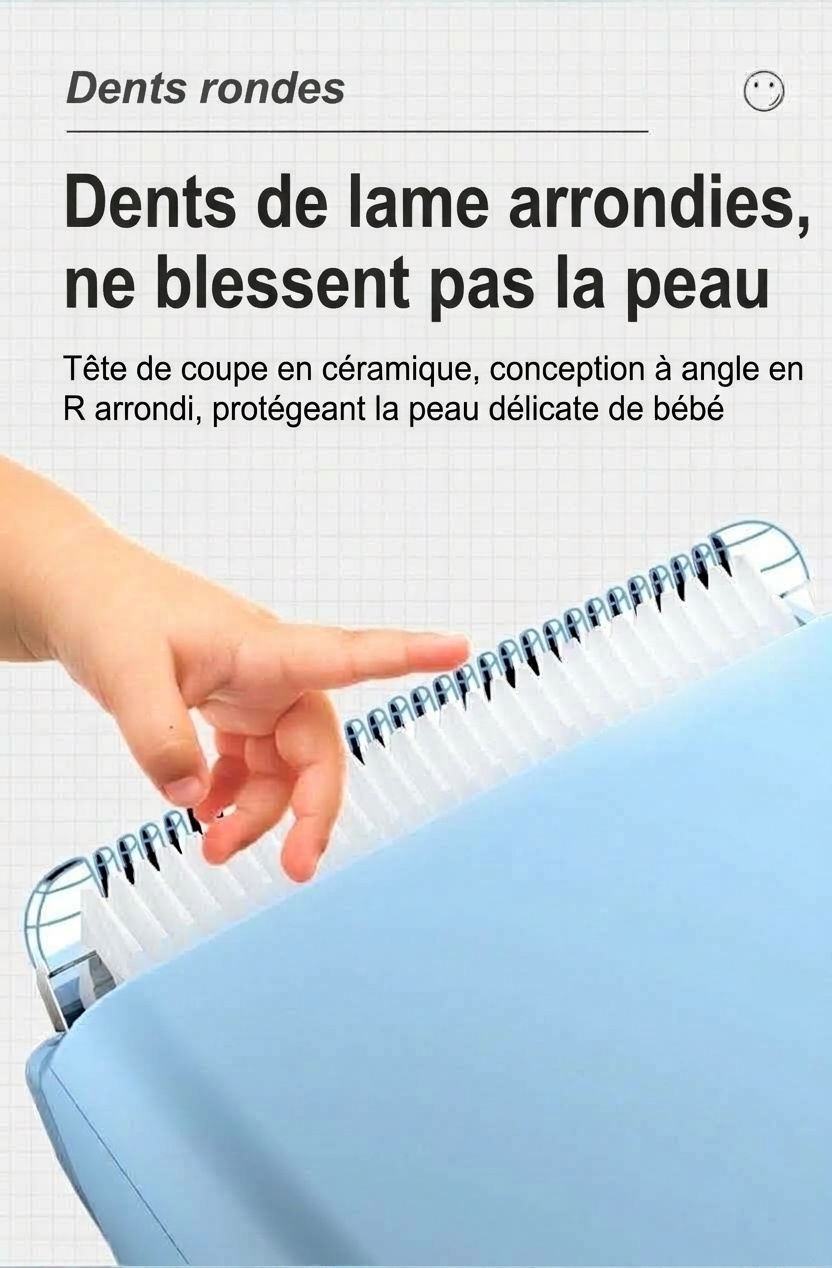 Tondeuse à cheveux pour bébé étanche MISUTA, tondeuse sans fil silencieuse pour nourrissons avec lames en céramique sûres et peignes de guidage