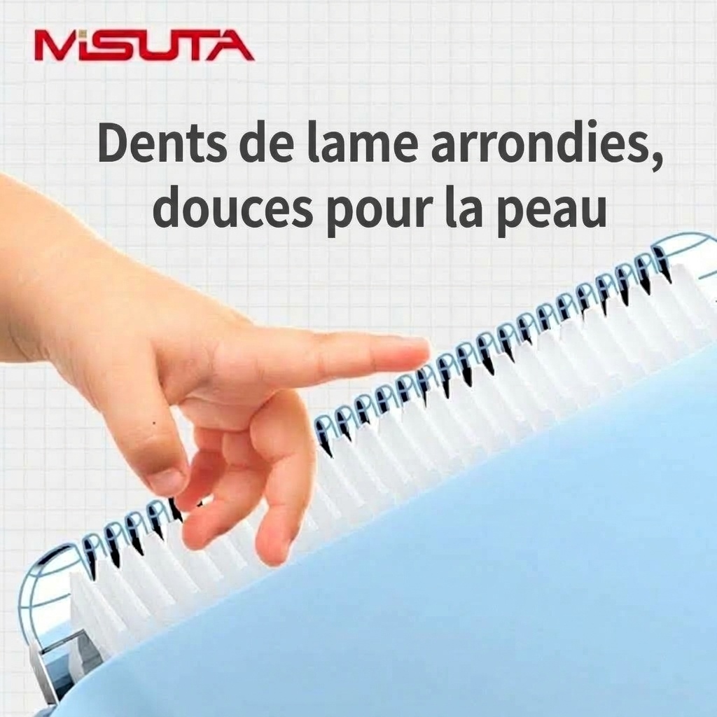 Tondeuse à cheveux pour bébé étanche MISUTA, tondeuse sans fil silencieuse pour nourrissons avec lames en céramique sûres et peignes de guidage
