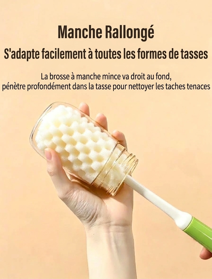 Ensemble de nettoyage éponge 3 en 1 MISUTA pour biberons, comprenant un kit de nettoyage pour biberons en mousse haute densité, tétines et pailles.