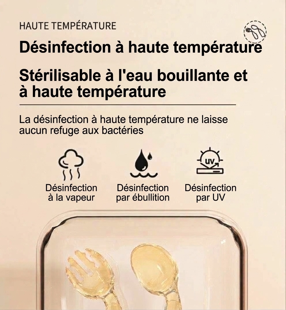 Ensemble fourchette et cuillère pour bébé MISUTA Gold PPSU avec étui de voyage, ustensiles ergonomiques pour l'apprentissage de l'autonomie alimentaire des tout-petits dès 12 mois