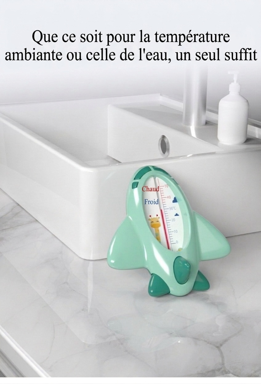 Thermomètre de bain pour bébé MISUTA Rocket, testeur de température d'eau flottant et sûr à kérosène avec échelle claire (0-50°C)