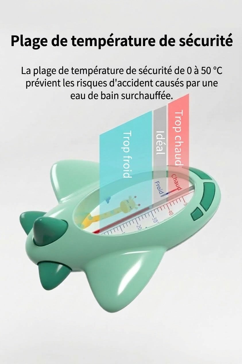 Thermomètre de bain pour bébé MISUTA Rocket, testeur de température d'eau flottant et sûr à kérosène avec échelle claire (0-50°C)