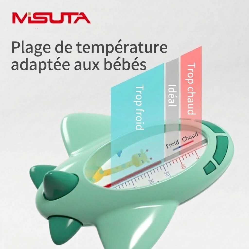 Thermomètre de bain pour bébé MISUTA Rocket, testeur de température d'eau flottant et sûr à kérosène avec échelle claire (0-50°C)