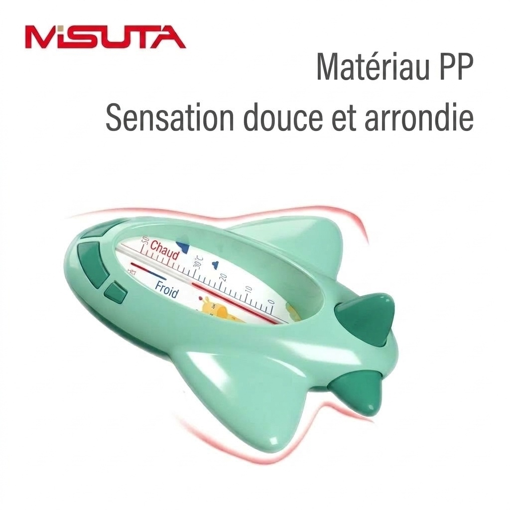 Thermomètre de bain pour bébé MISUTA Rocket, testeur de température d'eau flottant et sûr à kérosène avec échelle claire (0-50°C)