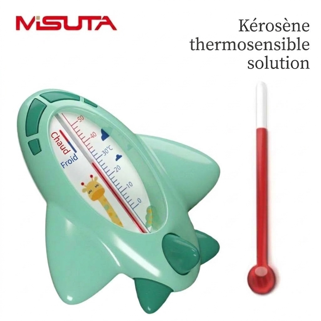 Thermomètre de bain pour bébé MISUTA Rocket, testeur de température d'eau flottant et sûr à kérosène avec échelle claire (0-50°C)