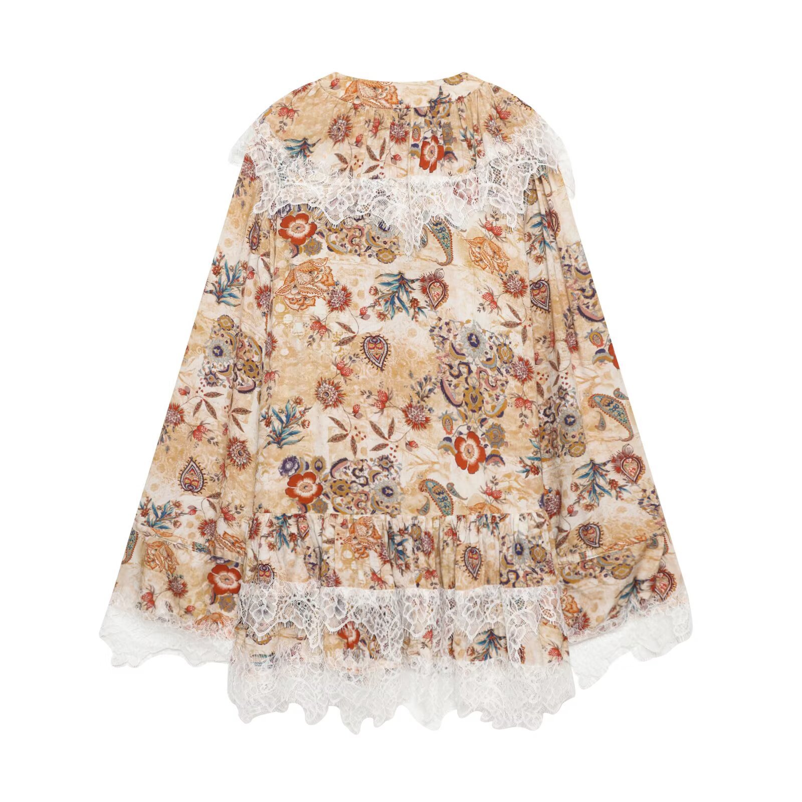 Lace Trim Dress Chic European Style KUN-00007