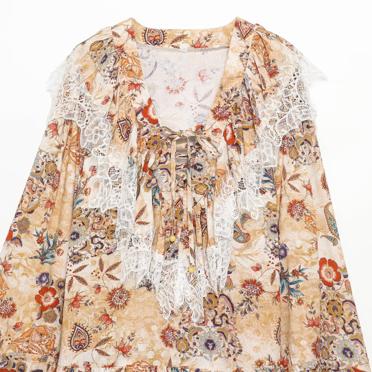 Lace Trim Dress Chic European Style KUN-00007