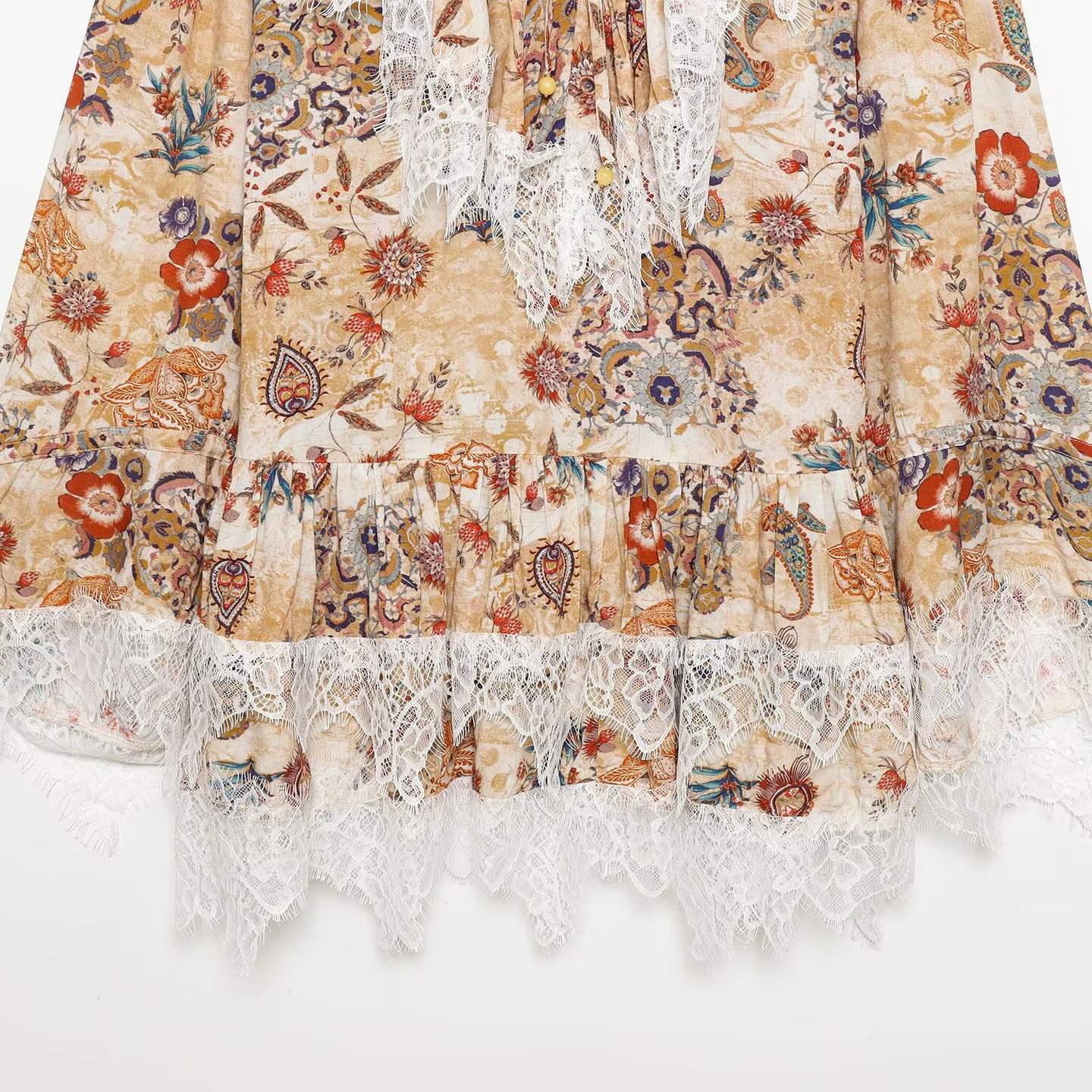 Lace Trim Dress Chic European Style KUN-00007