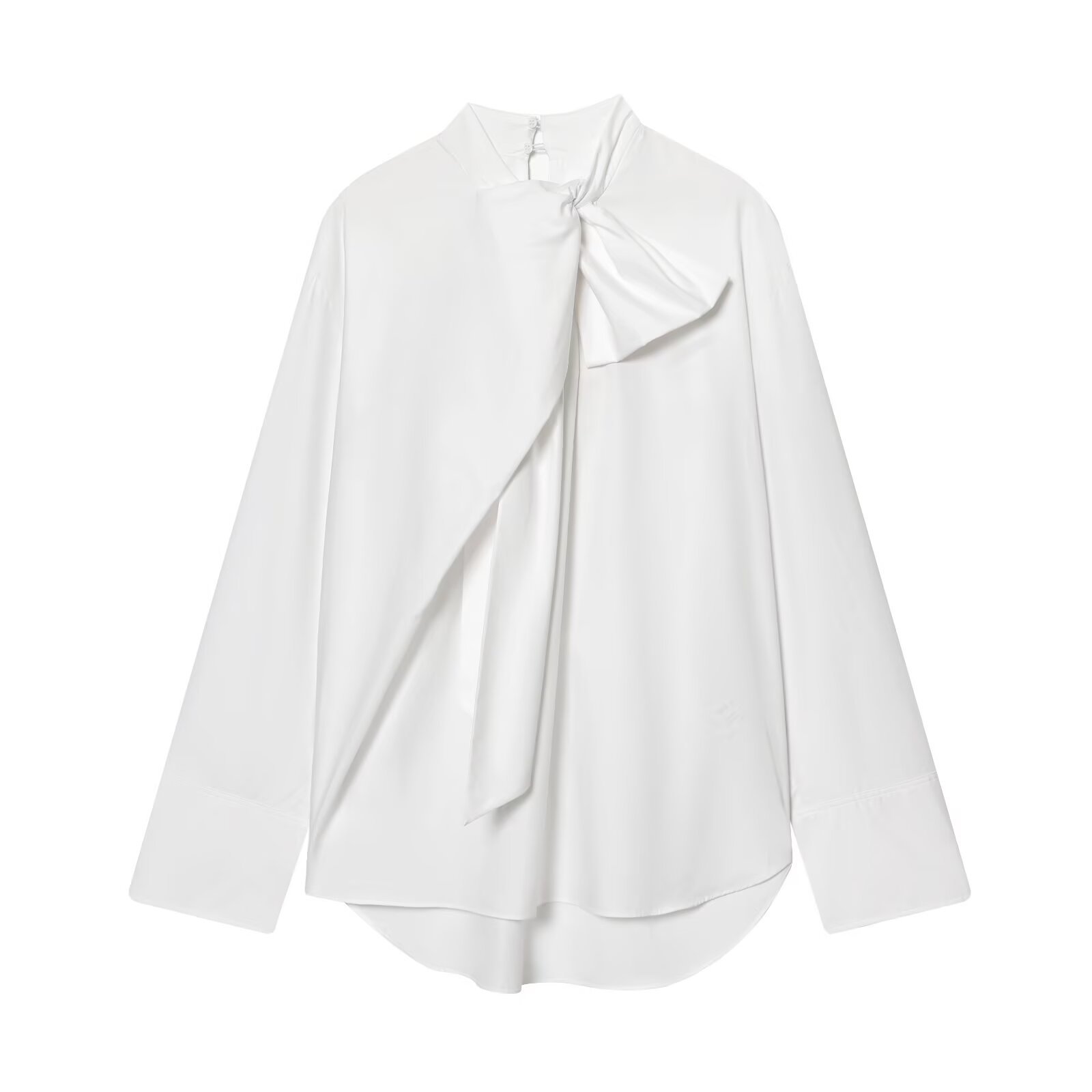 Poplin Bow Blouse - European Style Fashion Top KUN-00100