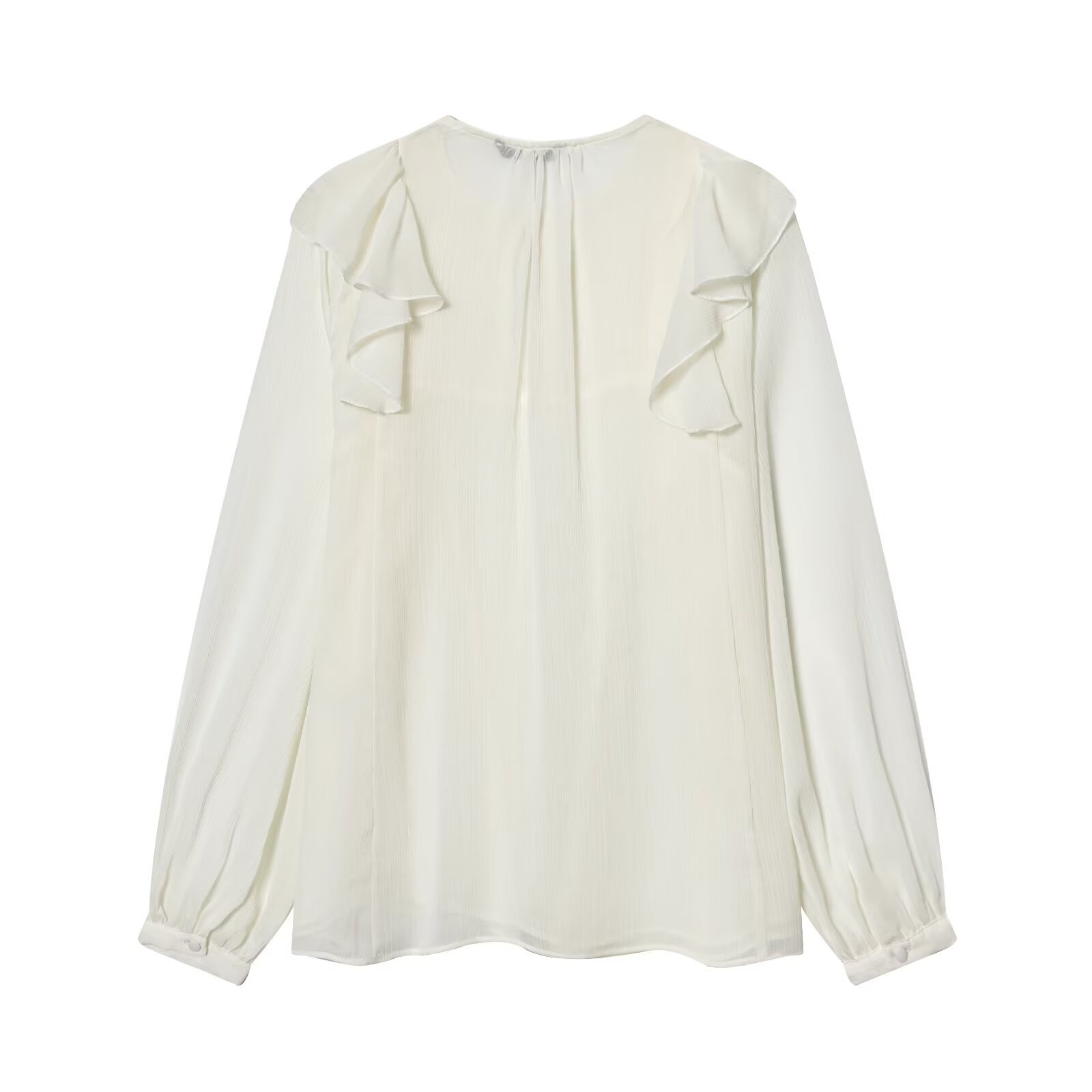 Rüschenbluse für Damen mit Lagenlook – Stilvoller europäischer Stil KUN-00042