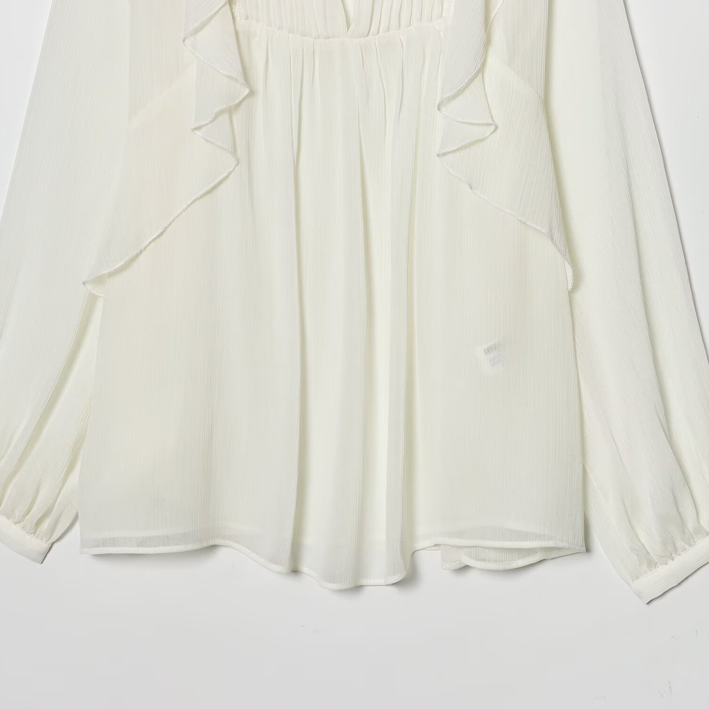 Rüschenbluse für Damen mit Lagenlook – Stilvoller europäischer Stil KUN-00042