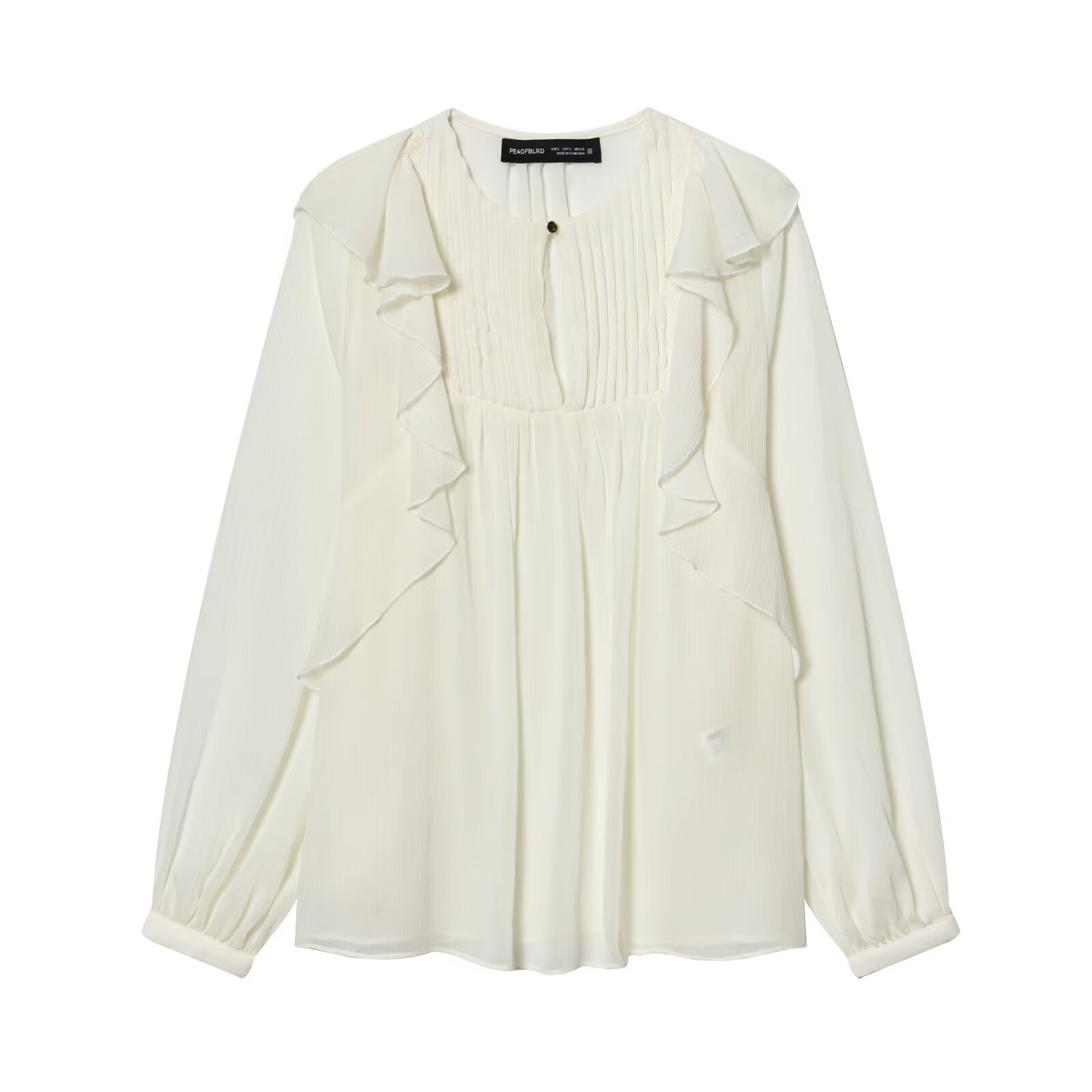 Rüschenbluse für Damen mit Lagenlook – Stilvoller europäischer Stil KUN-00042