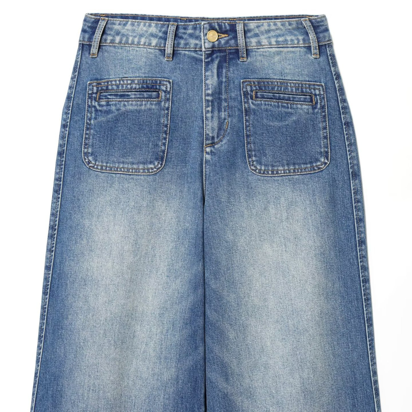 High Waist Wide Leg Jeans - Classic Denim KUN-00007