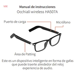 Gafas inteligentes BL30 de plástico negro #BS705-0013
