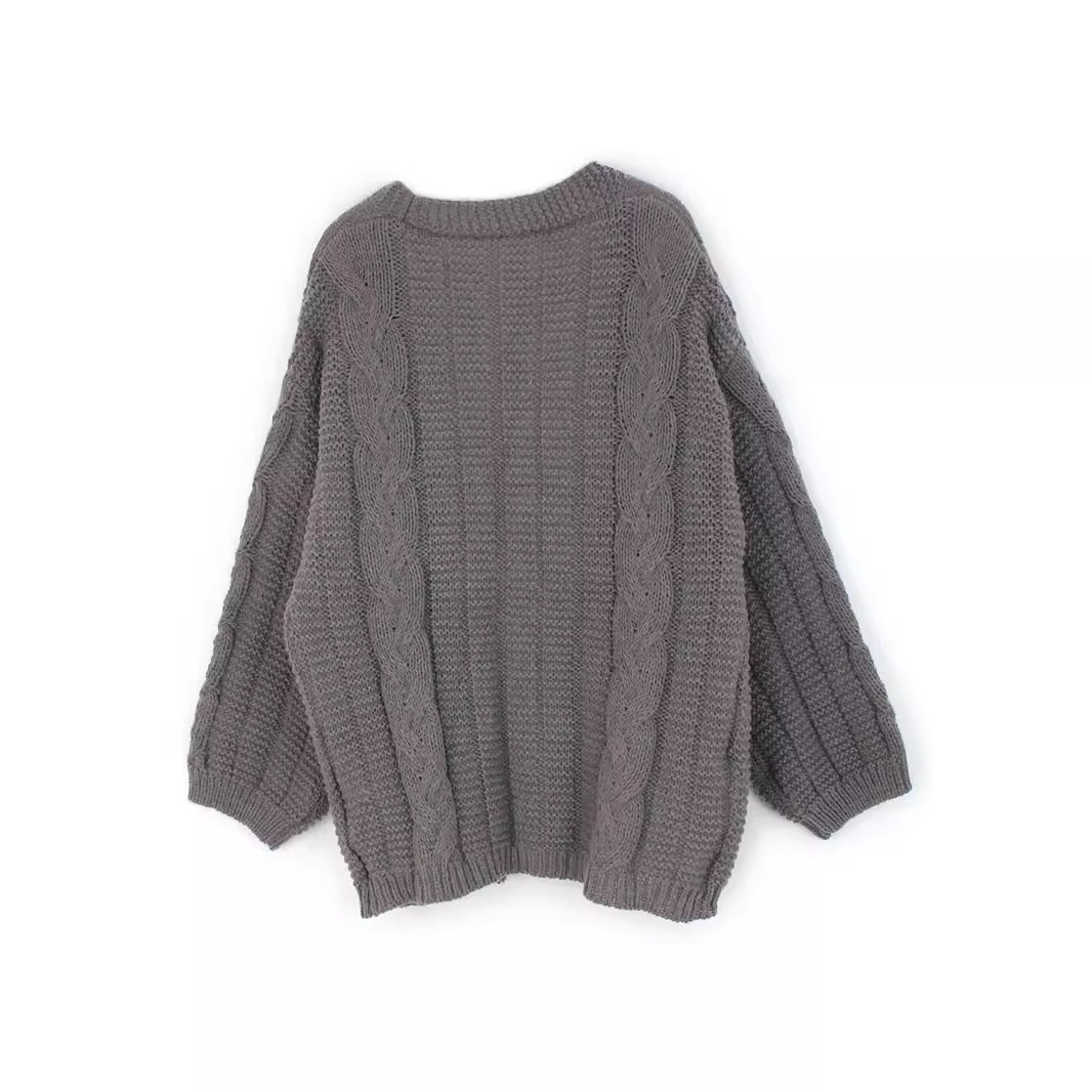 Women's Knit Cardigan Sweater Cable Knit Long Sleeve Open Front