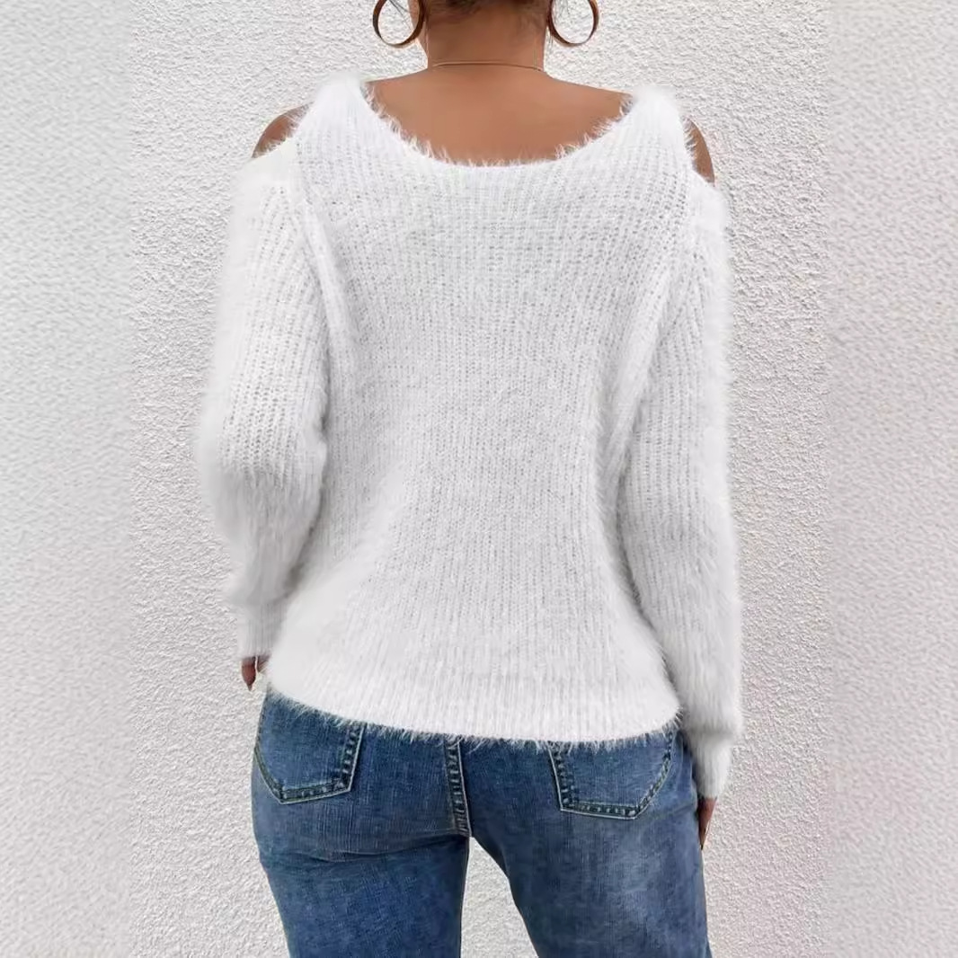 Knitted Off Shoulder Sweater Spring Autumn Winter SSU-00018