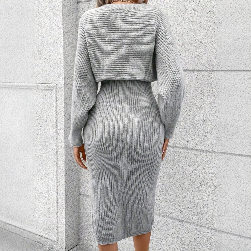 Knit Sweater Vest Dress Set - European & American Style SSU-00004