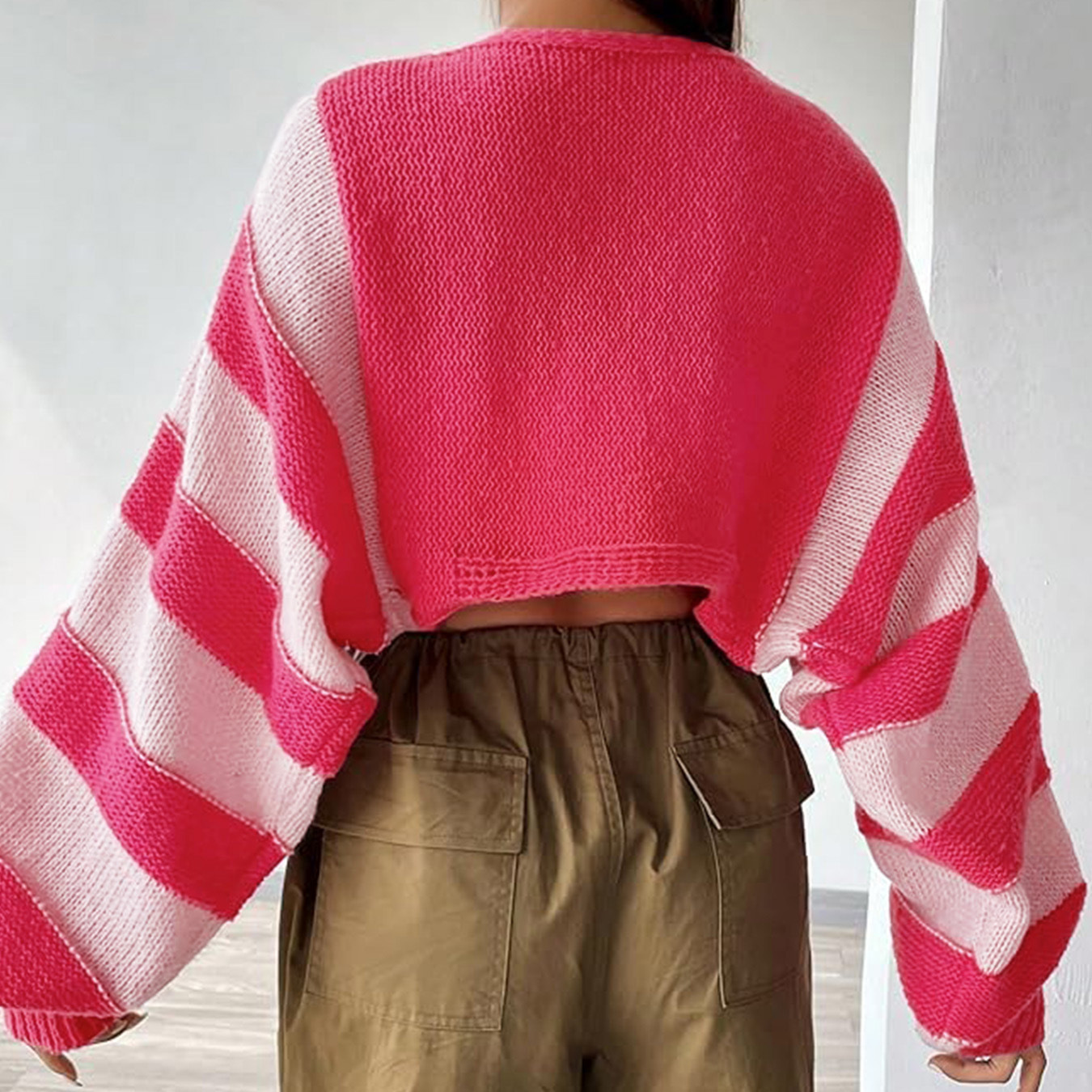 Striped Knit Cardigan Long Sleeve Spring Autumn Outerwear SSU-00041