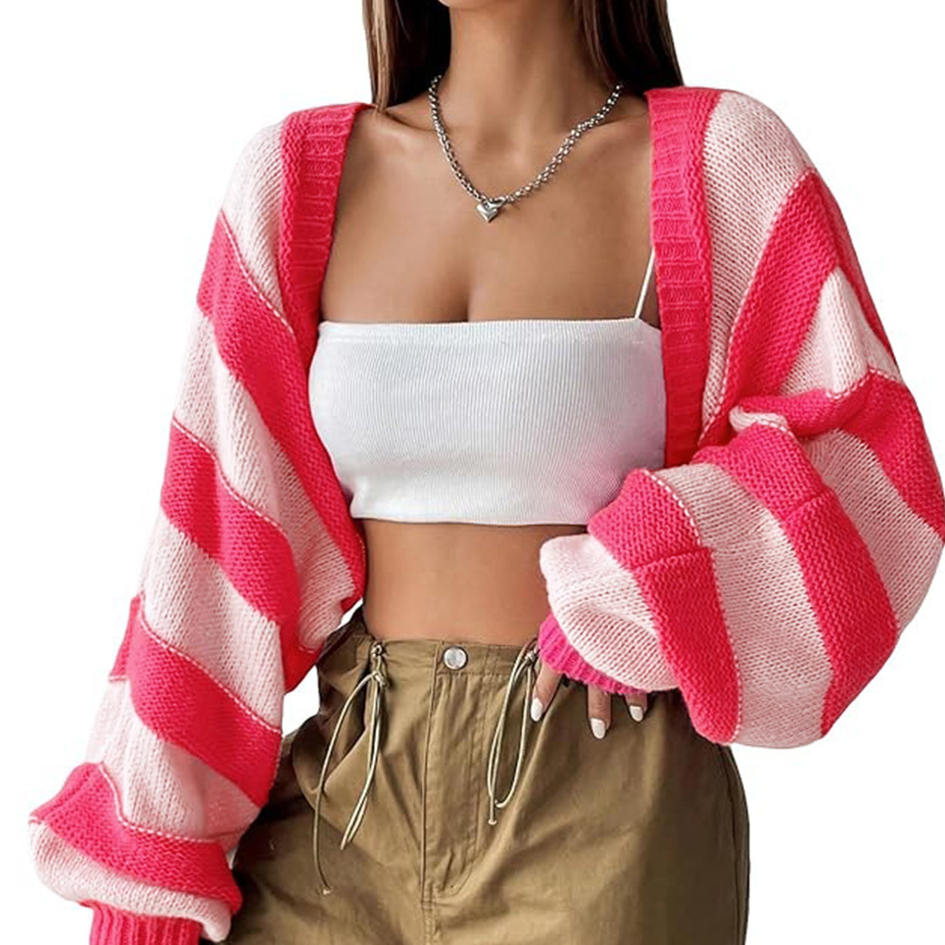 Striped Knit Cardigan Long Sleeve Spring Autumn Outerwear SSU-00041