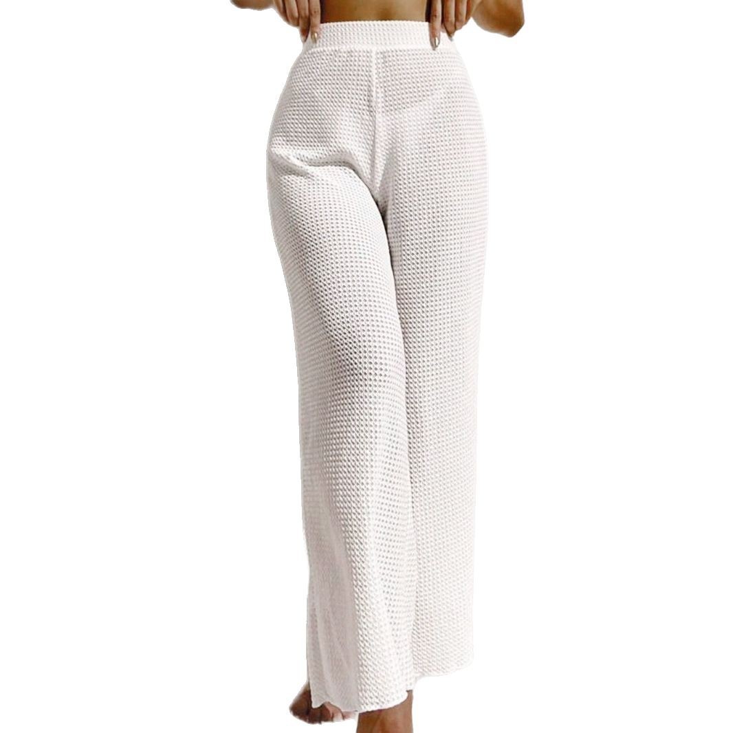 Knit Beach Pants Long Hollow Summer Resort Trousers