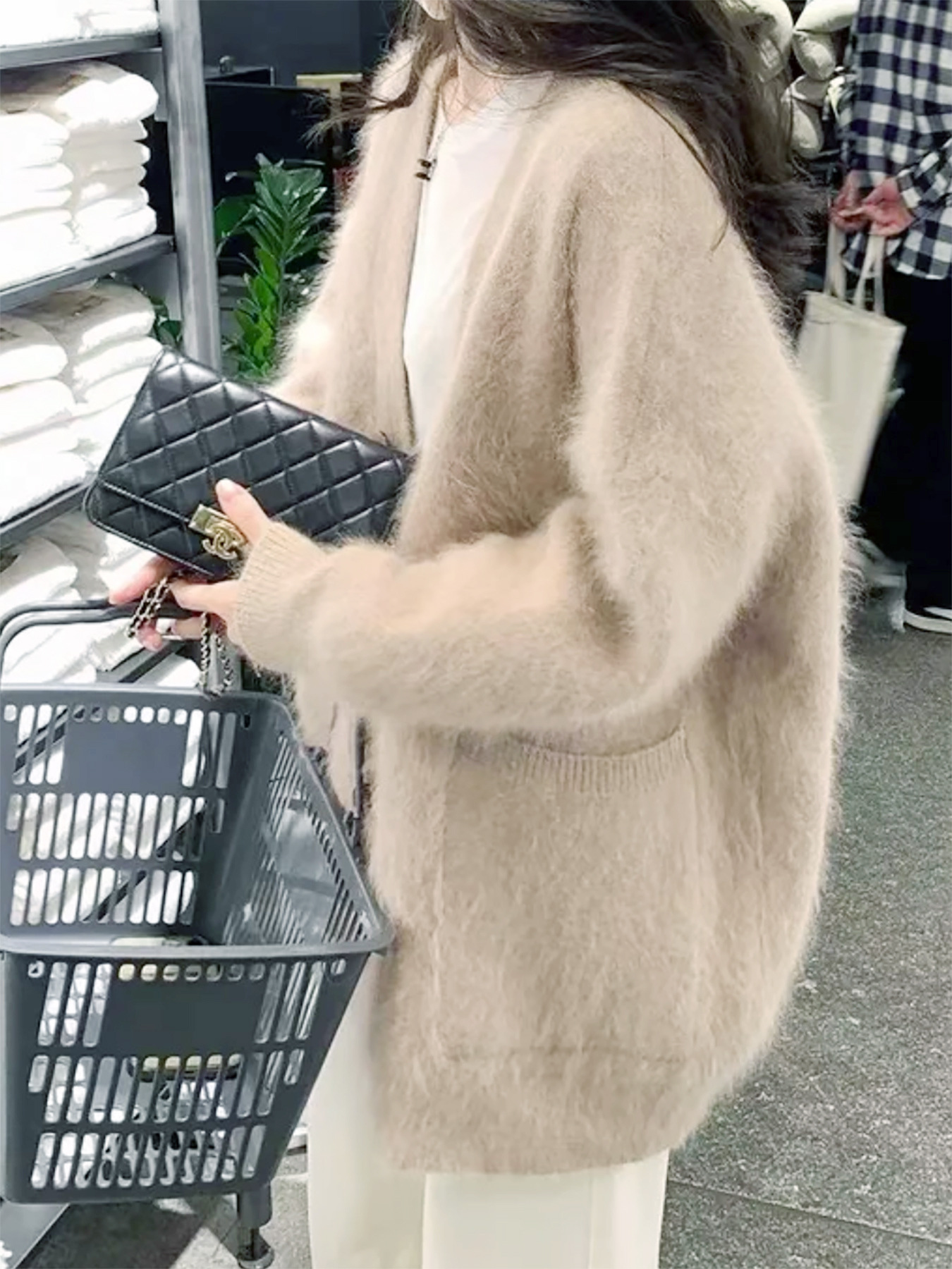 Knitted Cardigan Women's Spring Autumn Outerwear with Pockets