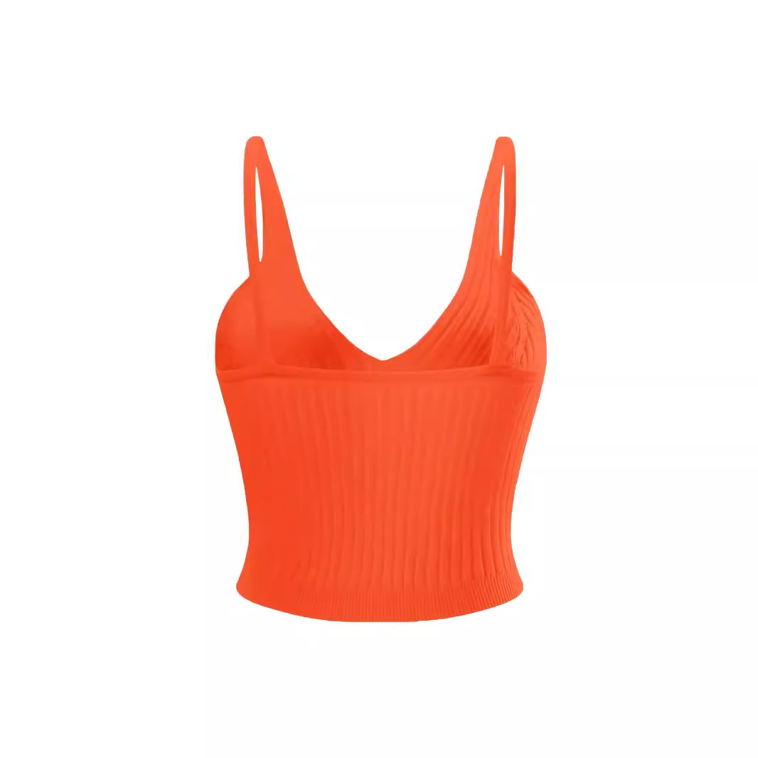 Satin Cami Top Set - Sexy V Neck Sleeveless Crop Top Summer SSU-00005