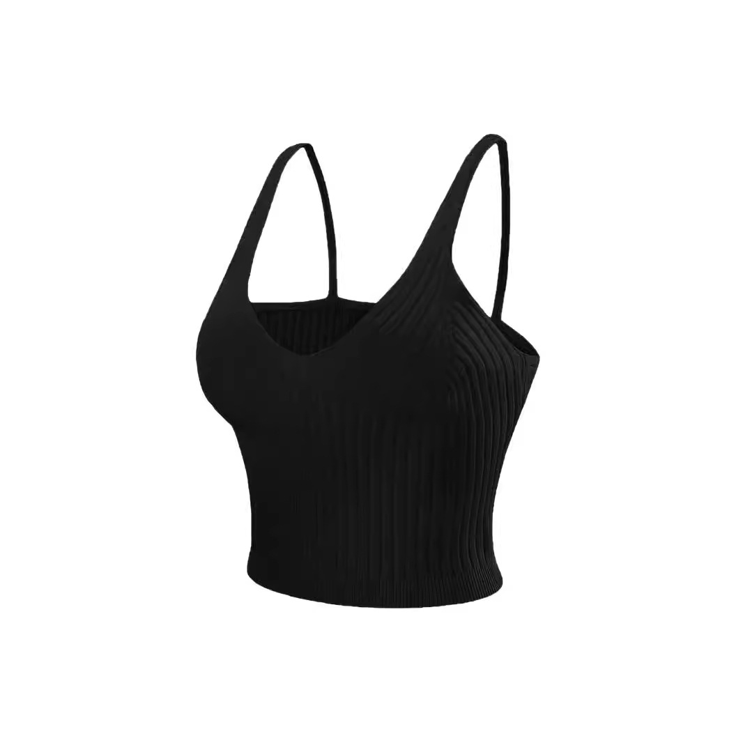 Satin Cami Top Set - Sexy V Neck Sleeveless Crop Top Summer SSU-00005