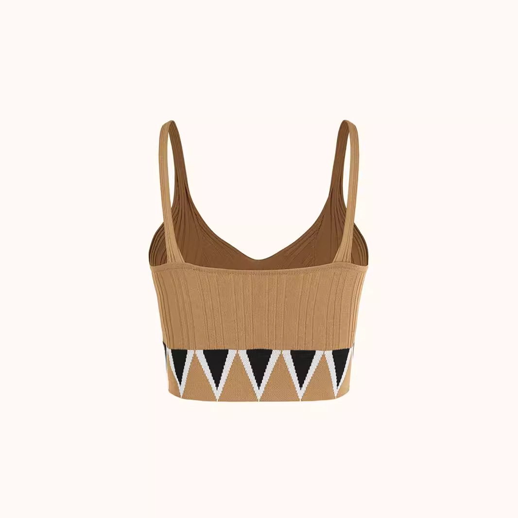 Knit Cami Tank Top Two Piece Set Summer V Neck SSU-00006