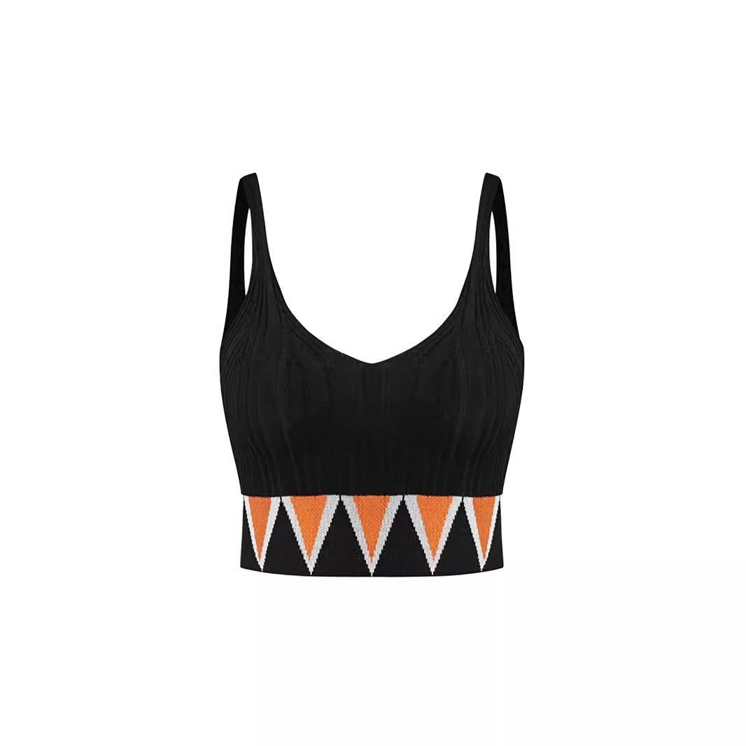 Knit Cami Tank Top Two Piece Set Summer V Neck SSU-00006