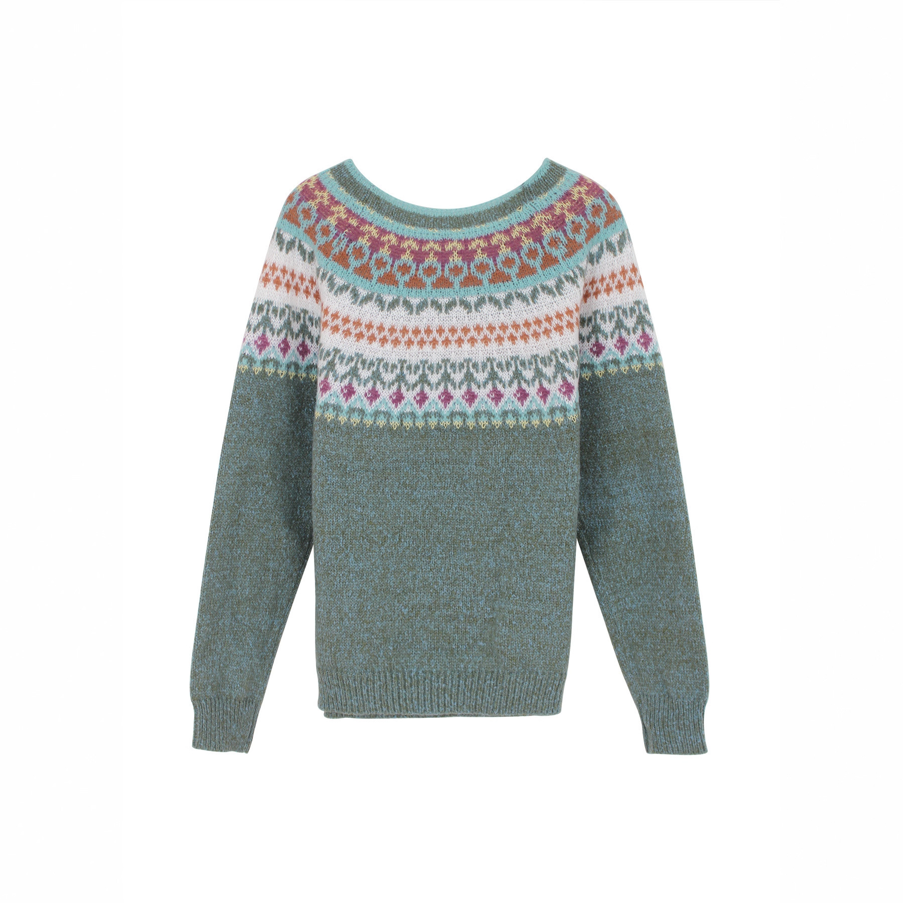 Soft Knitted Colorblock Raglan Sweater Comfort Fit Ribbed Pullover SSU-00077