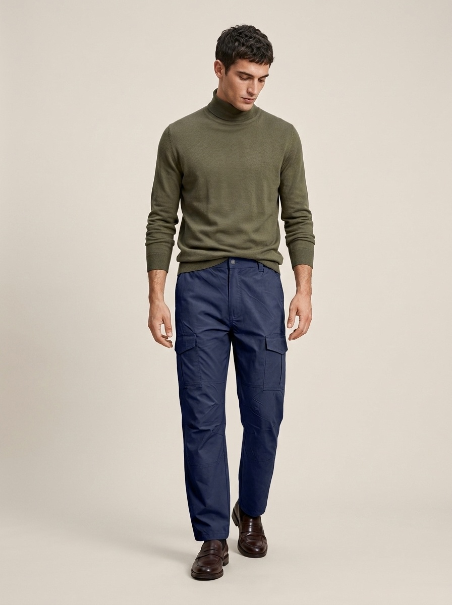 Men's Cargo Trousers with Elastic Waistband