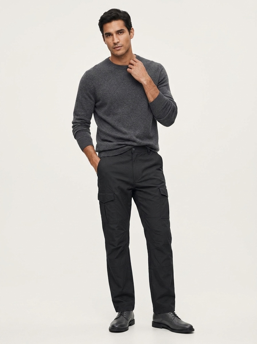 Men's Cargo Trousers with Elastic Waistband